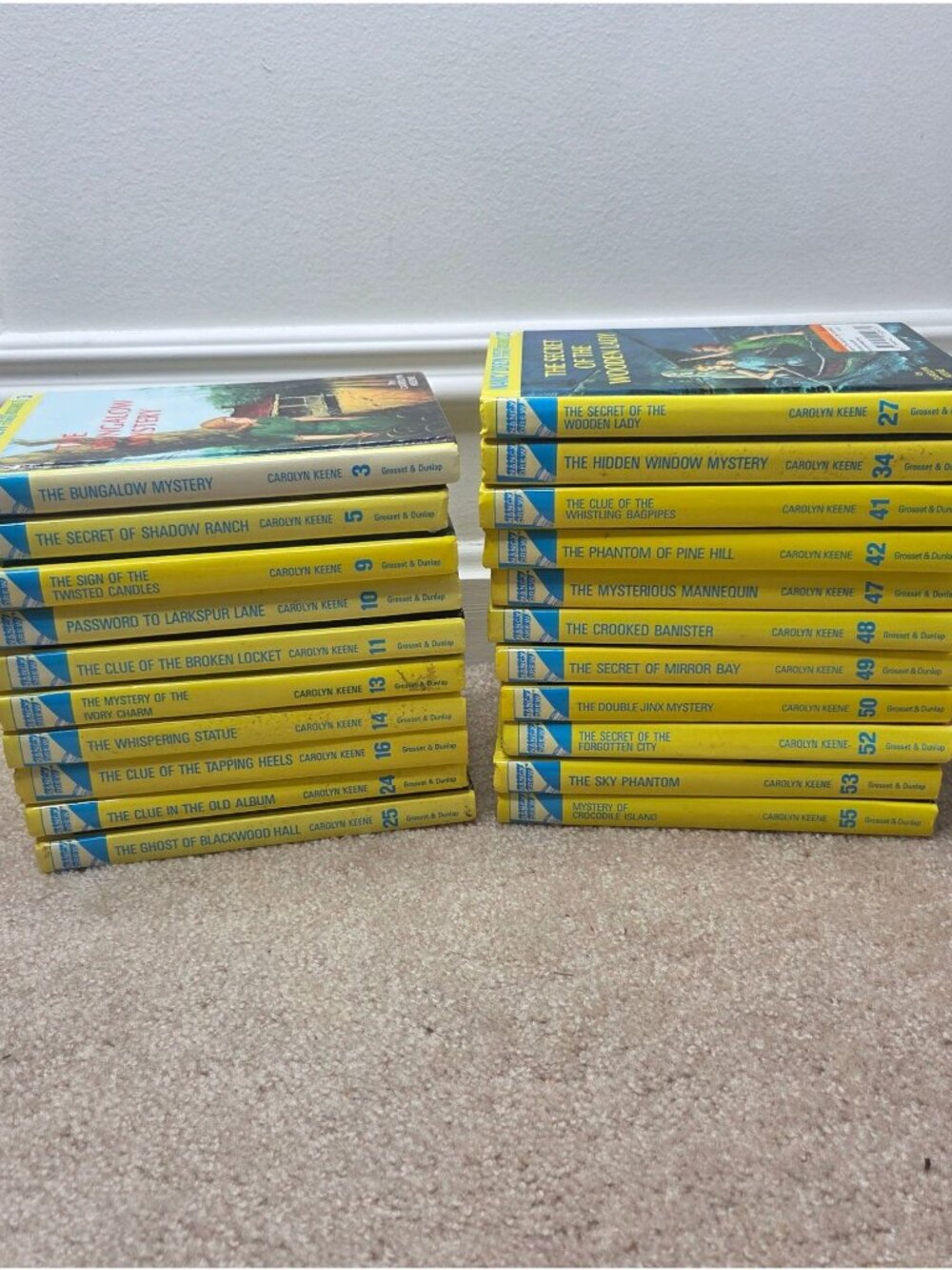 BUNDLE (21) Nancy Drew Book Set Lot Flashlight Yellow Glossy Covers